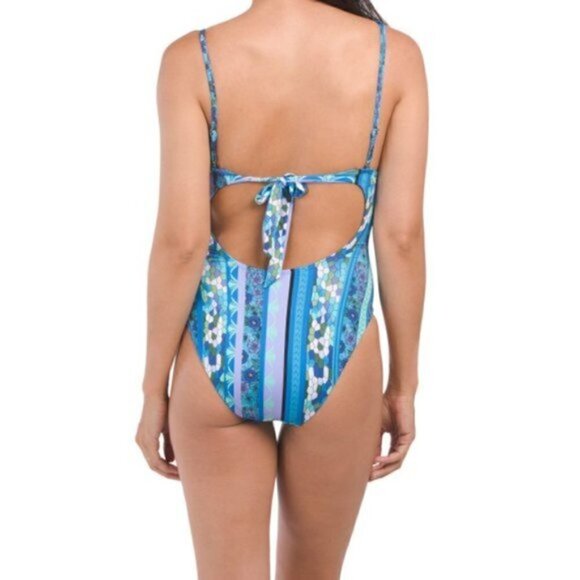 Lucky Brand Womens Swimsuit - V-Neck Underwire Once-Piece Small - Picture 2 of 9